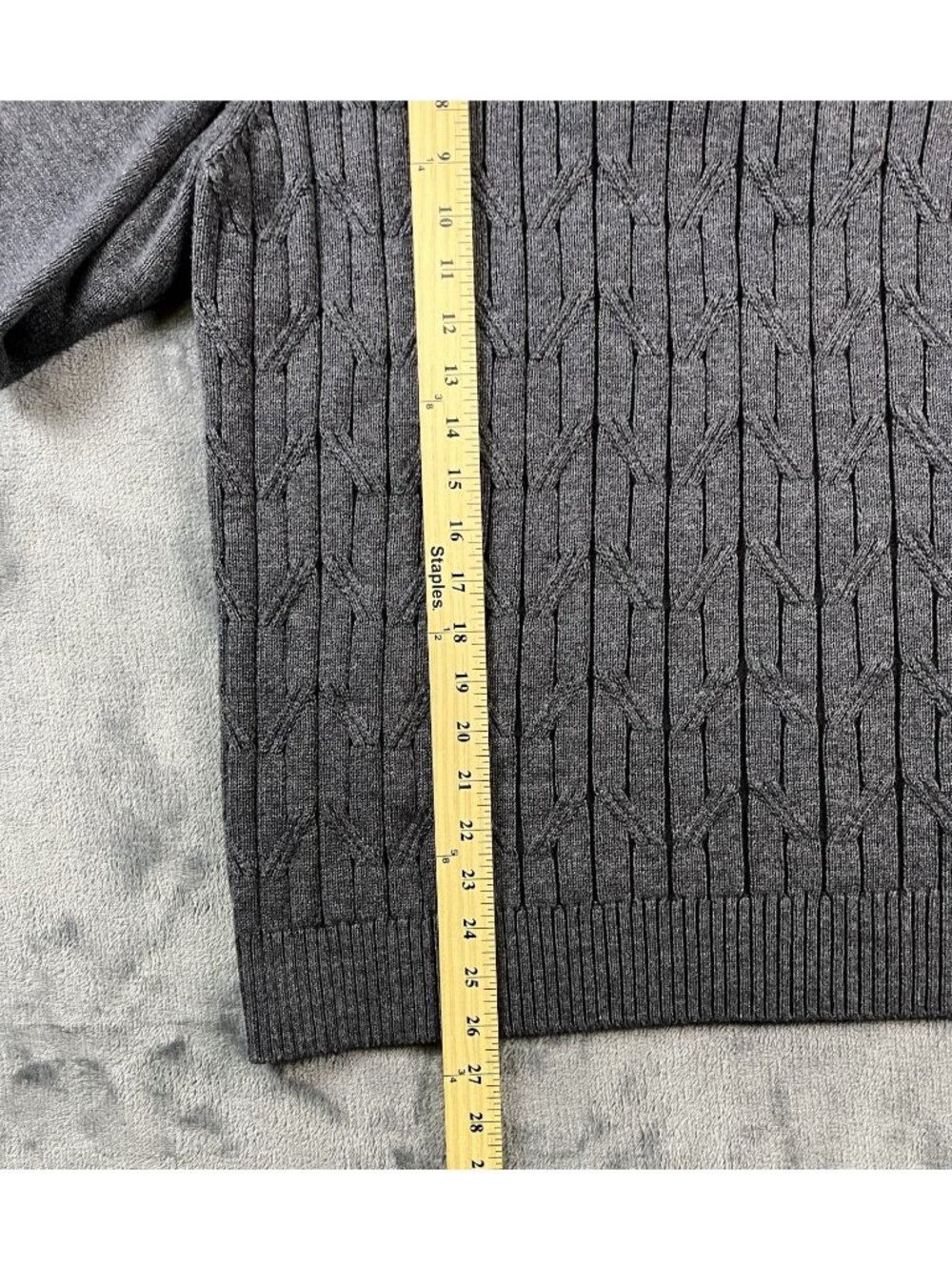 Tommy Bahama Sweater Gray 1/4 Zip Cable Knit 100% Cotton Mens XL Casual - Picture 9 of 9